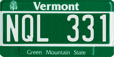 VT license plate NQL331