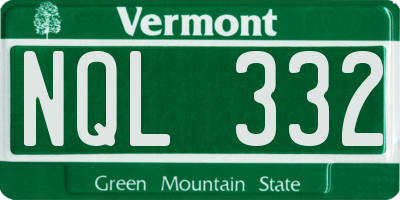 VT license plate NQL332
