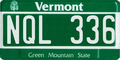 VT license plate NQL336
