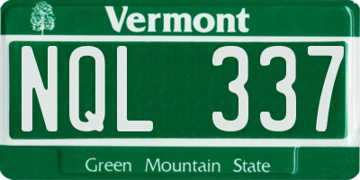 VT license plate NQL337