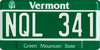 VT license plate NQL341