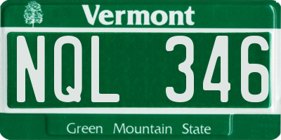 VT license plate NQL346