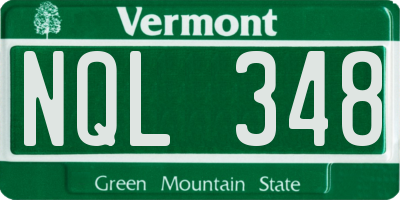 VT license plate NQL348