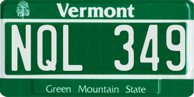 VT license plate NQL349