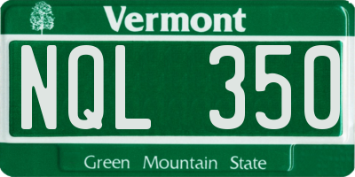 VT license plate NQL350