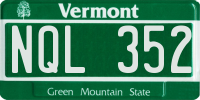 VT license plate NQL352