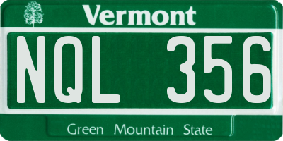 VT license plate NQL356