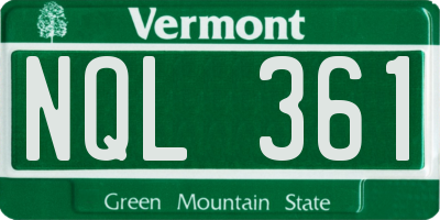 VT license plate NQL361