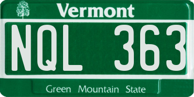 VT license plate NQL363