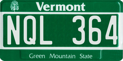 VT license plate NQL364