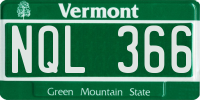 VT license plate NQL366