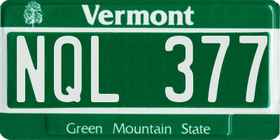 VT license plate NQL377