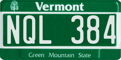 VT license plate NQL384