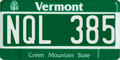 VT license plate NQL385