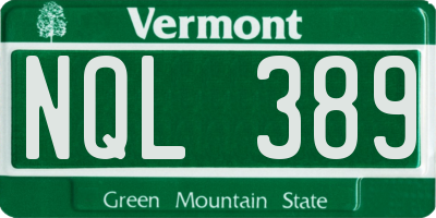 VT license plate NQL389