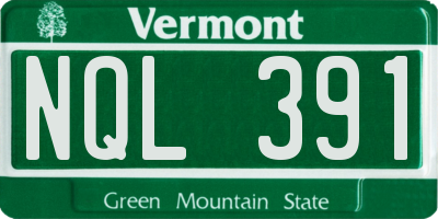 VT license plate NQL391