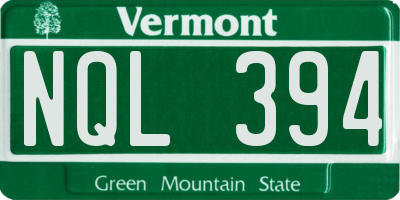 VT license plate NQL394