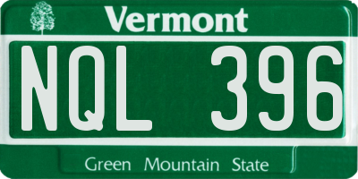 VT license plate NQL396