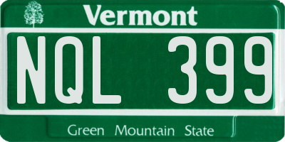 VT license plate NQL399