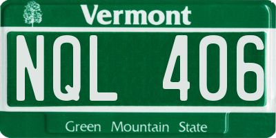 VT license plate NQL406