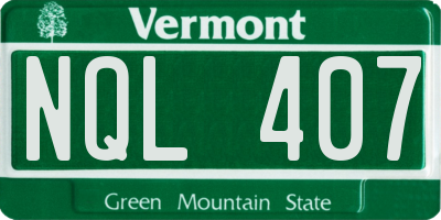 VT license plate NQL407