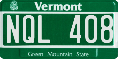 VT license plate NQL408