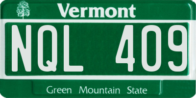 VT license plate NQL409