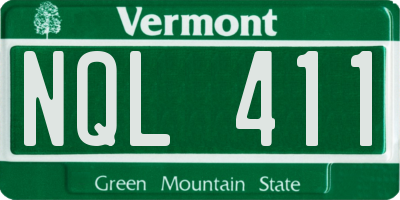 VT license plate NQL411