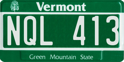 VT license plate NQL413