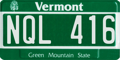 VT license plate NQL416