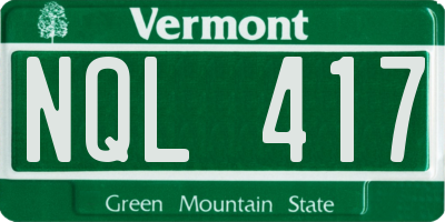 VT license plate NQL417
