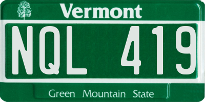 VT license plate NQL419