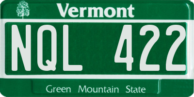VT license plate NQL422