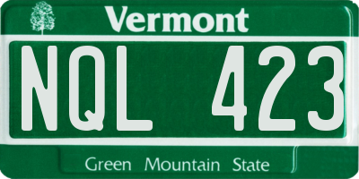 VT license plate NQL423