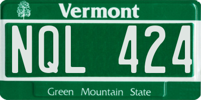 VT license plate NQL424