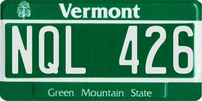 VT license plate NQL426