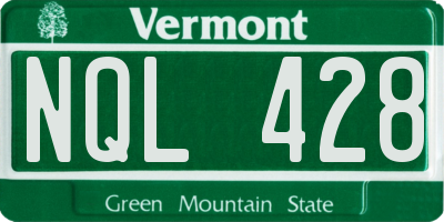 VT license plate NQL428