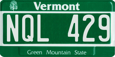 VT license plate NQL429