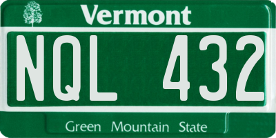 VT license plate NQL432