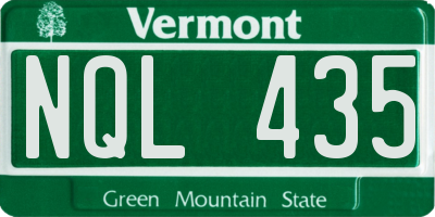 VT license plate NQL435