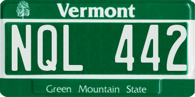VT license plate NQL442