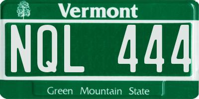 VT license plate NQL444