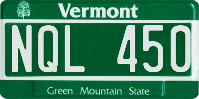 VT license plate NQL450