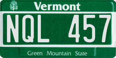 VT license plate NQL457