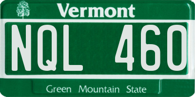 VT license plate NQL460