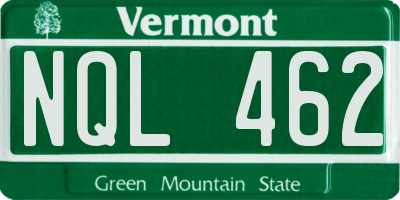 VT license plate NQL462