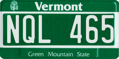 VT license plate NQL465