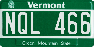 VT license plate NQL466