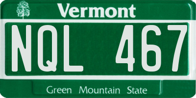 VT license plate NQL467