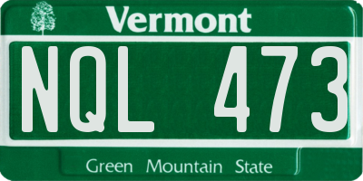 VT license plate NQL473